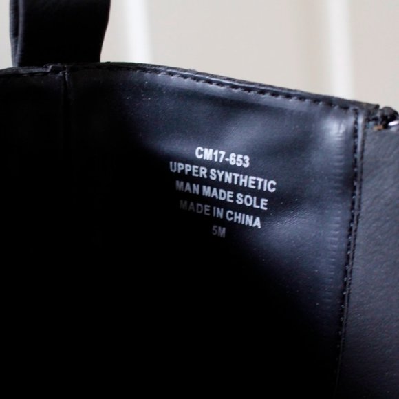 Current Mood Black Pocket Combat Boots Laceup US 5 - Picture 8 of 10